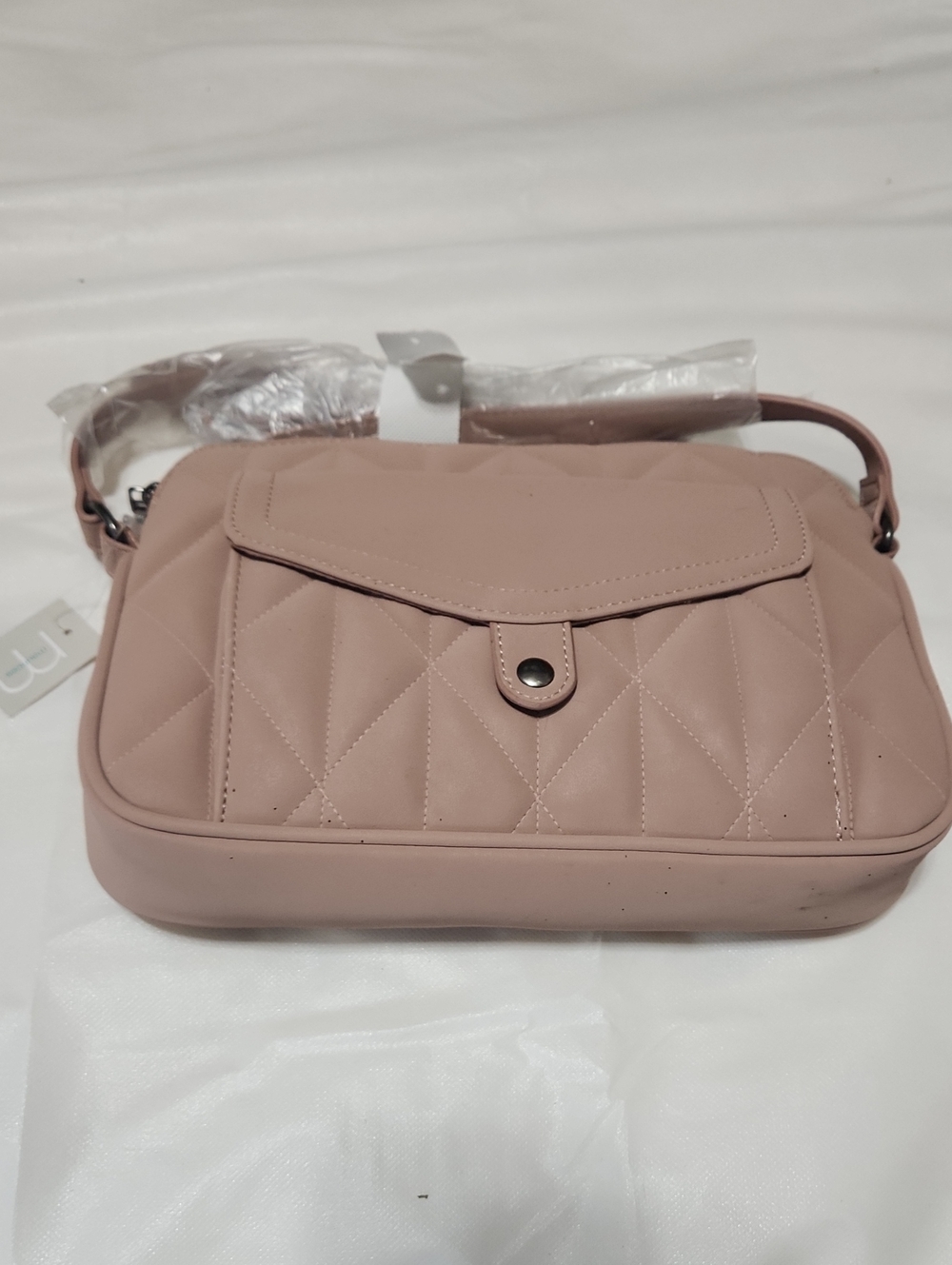 Maurices Quilted Blush Pink Crossbody with Front Flap